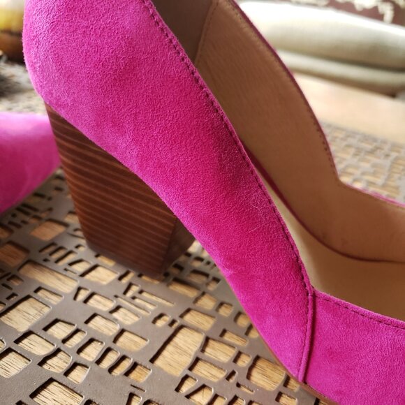 Anthropologie | Block Heel Pumps | Fuschia Suede | Size 9.5 | NWOB - Picture 4 of 7